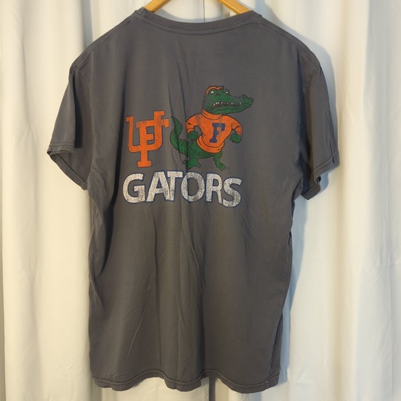 UF Gators Logo Pocket Tshirt Retro Brand, Mens L, Gray, 100% Cotton Made in USA - Picture 3 of 5